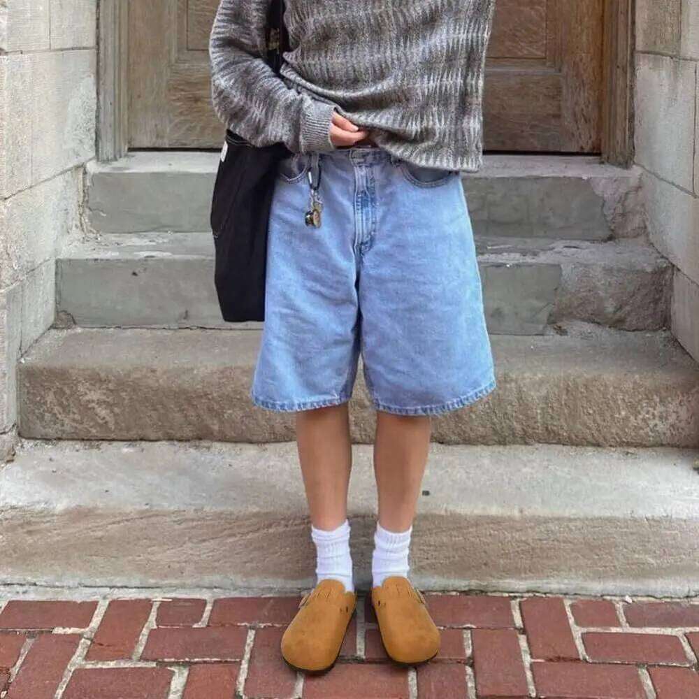 Classic Suede Fashion Clogs Cork Footbed Leather Men Mules Outdoor Unisex Soft Antiskid Slippers