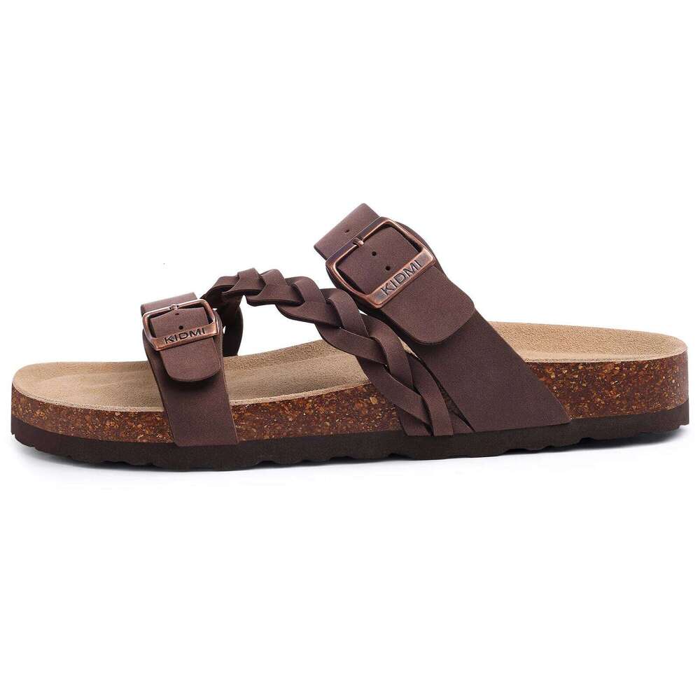 KIDMI Fashion Women's Cork Summer Women Outdoor Nonslip Slip-On Slide With Adjustable Buckle Sandals