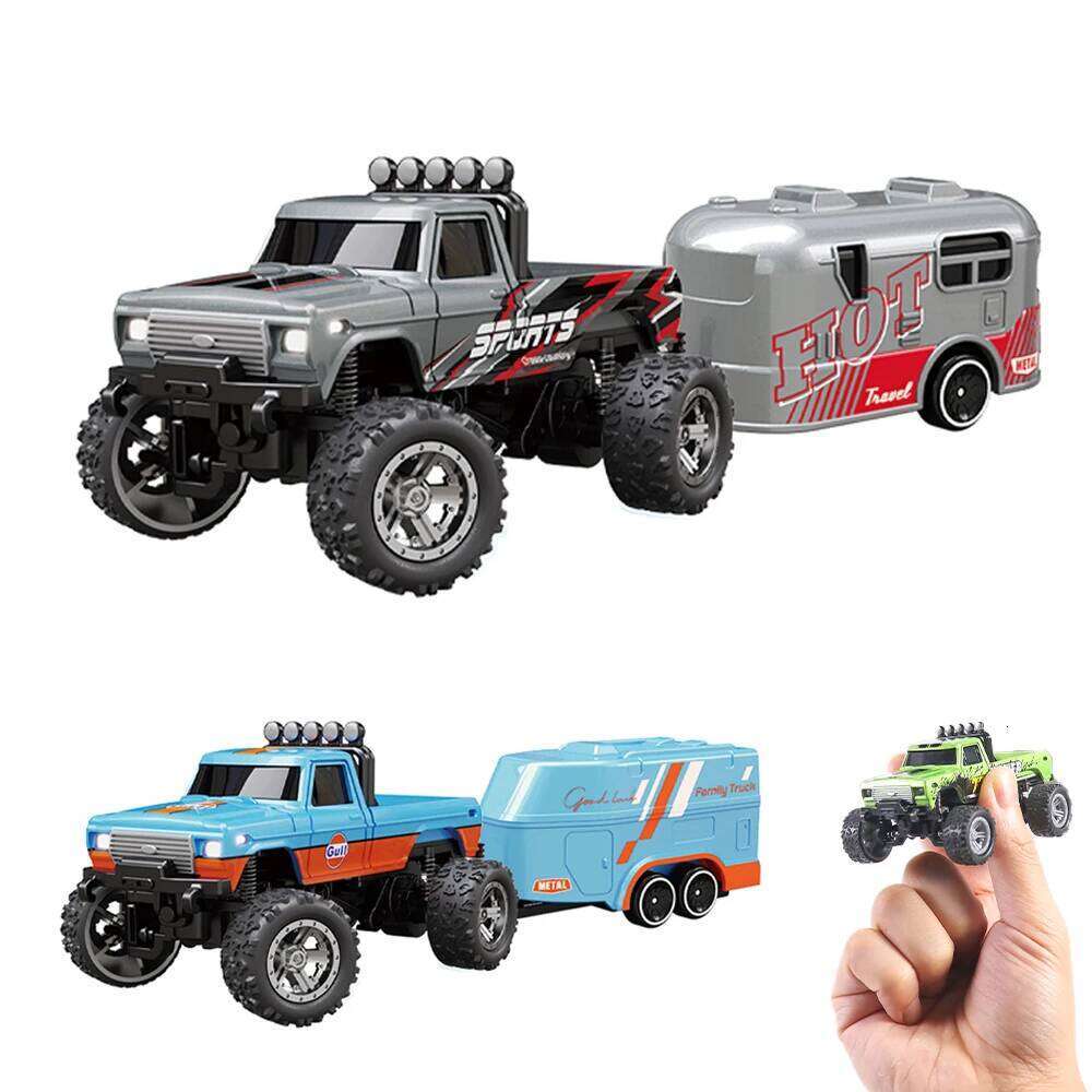 RC 1/64 Speed Mini Off-Road Climbing Car Alloy Cool Appearance Shock Absorption With LED Light Toy For Children's Gift Z260304