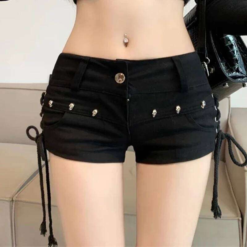Shorts Women Skinny Creativity Lace-up Popular Streetwear Daily Personality Students Holiday Fashion Sexy American Retro Leisure XJ260305