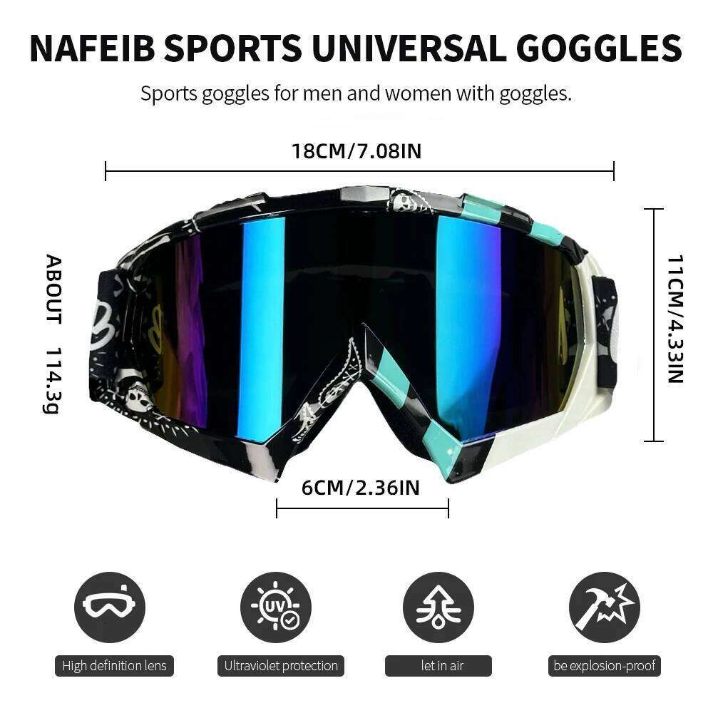 N634 ATV Dirt Bike Motorcycle Motocross MX Riding Glasses UV400 Dustproof Racing Skiing Goggles for Men Women Youth Kids S260304