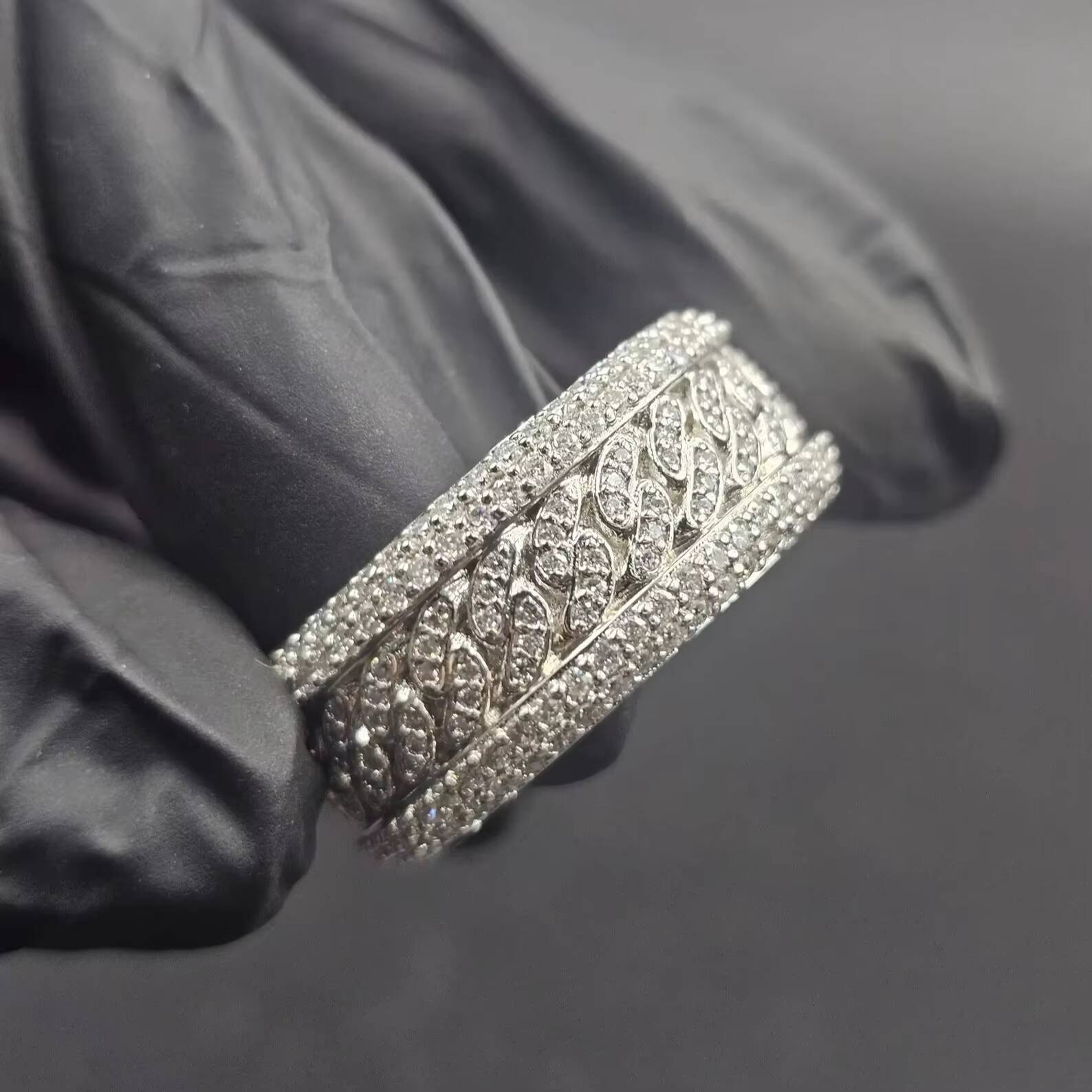Trendy New Arrivals Custom Fine Jewelry Luxury S925 Sterling Silver Eternity Band Ring IGI Certified VVS Diamond Hip Hop
