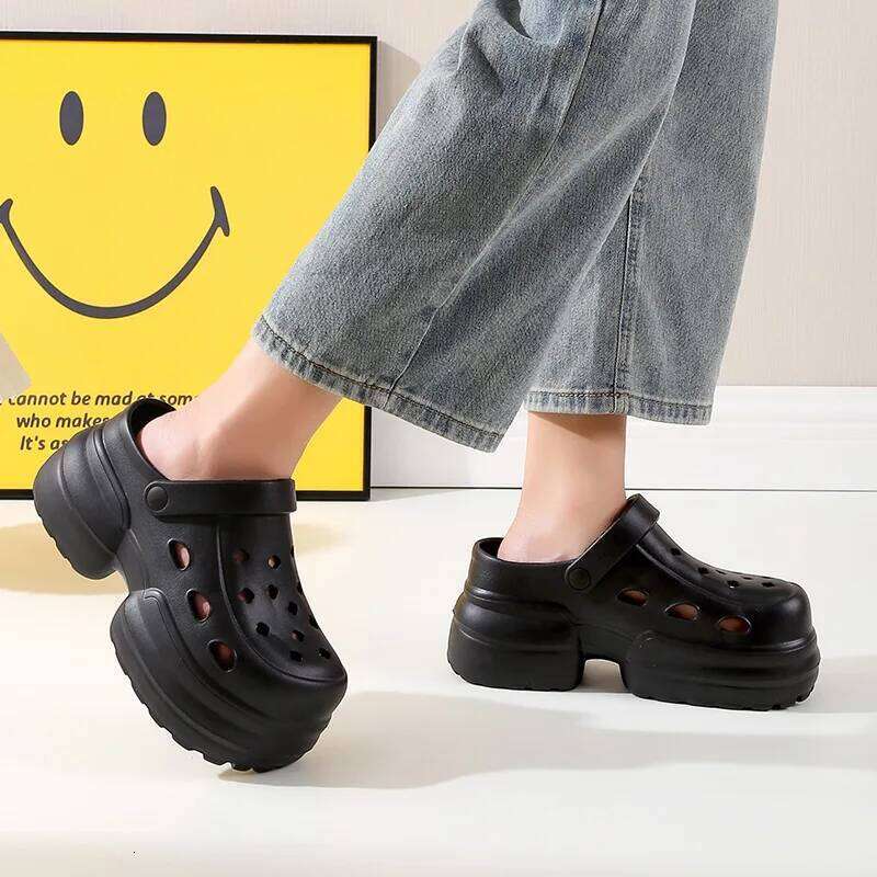 Women Platform Slippers Fashion Clogs Soft EVA Summer High Heel Shoes Thick Sole Female Street Wedges Sandals Home Beach Slides