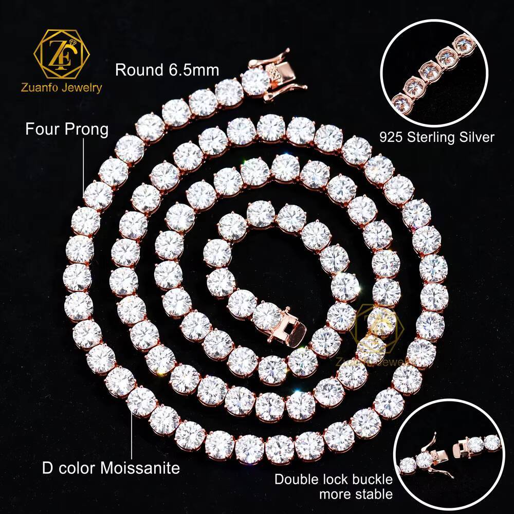 Hot Selling S925 Sterling Sliver VVS Moissanite Tennis Link Bracelet Custom Chain Hip Hop Fine Jewelry for Men Women