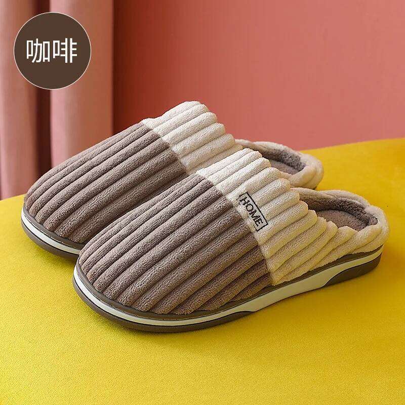 Kidmi Fuzzy Fur Winter Fluffy Warm Waterproof House Slippers Women Outdoor Fashion Thick Sole Furry Slipper