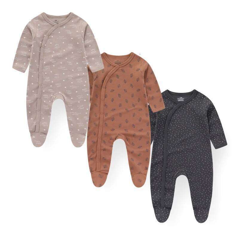 Kiddiezoom 3 Pcs/Lot Autumn Winter Long Sleeve Casual Sweet Baby Girl Romper 100%Cotton Soft Newborn Jumpsuits Clothes Z260304