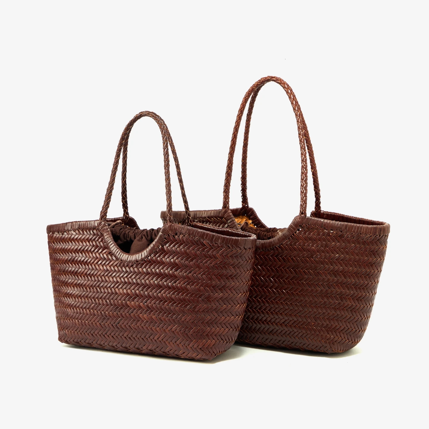 Genuine Leather Handwoven Tote Bag Womens Fashion Shopping Bag Large Capacity Shoulder Bag n Vegetable Basket 260303