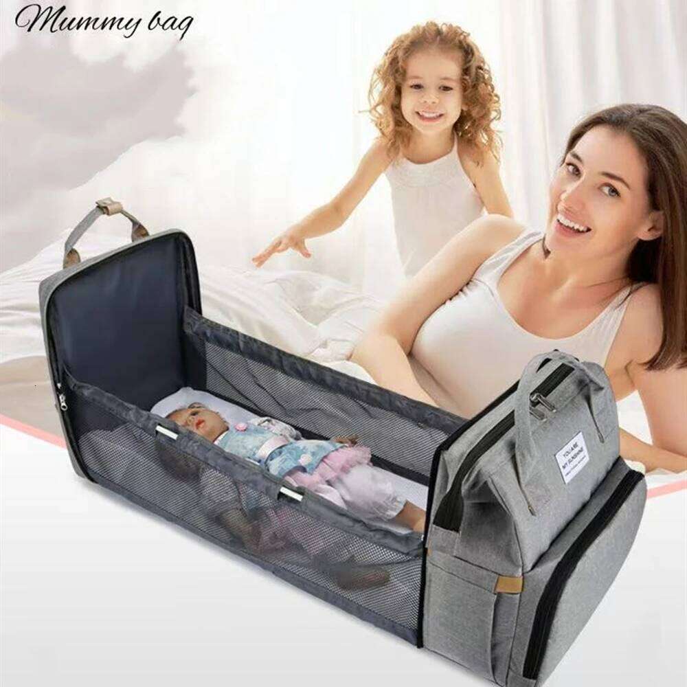 Lightweight Portable Folding Crib Bed Large-capacity Baby Backpack Female Mommy Outting Mummy Bag Z260304