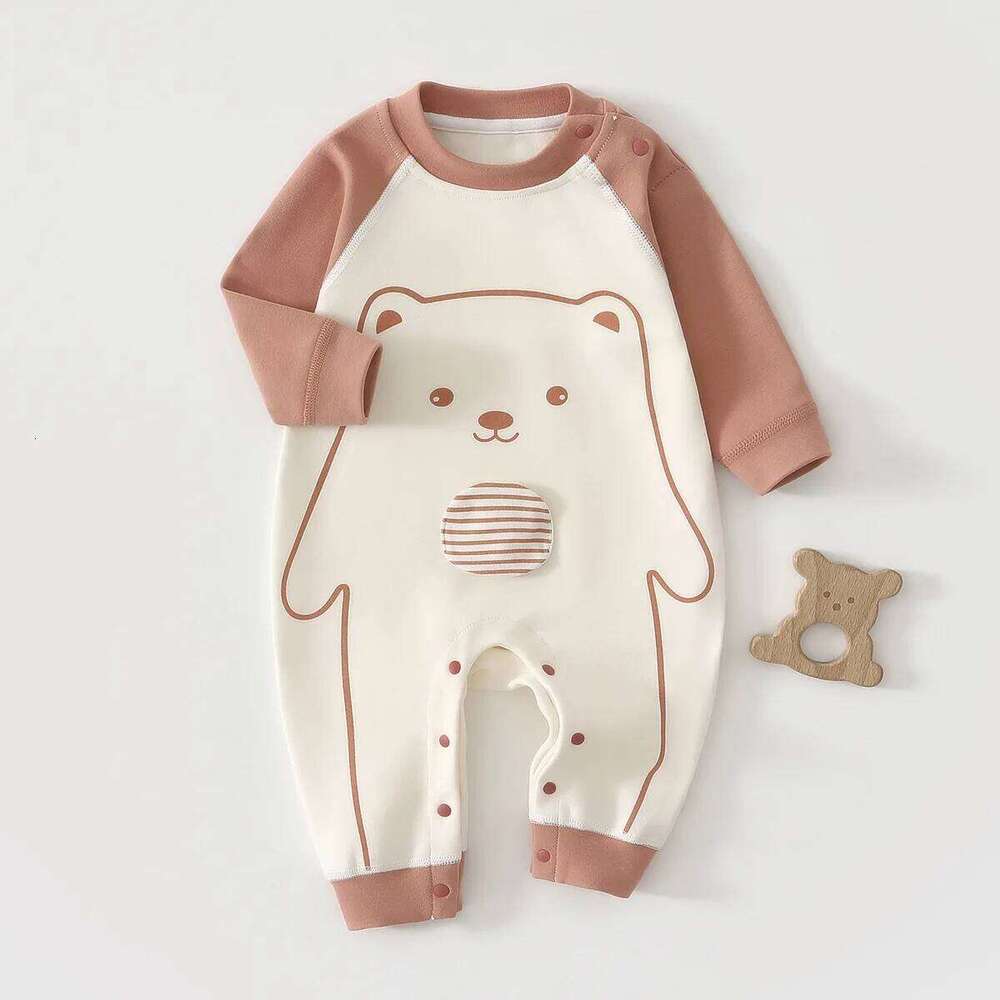 Unisex Pullover Spring Autumn One-piece Suit Baby Boy Soft Cotton Cartoon Pattern Jumpsuit 6-18 Month Infant Girl Daily Romper Z260304