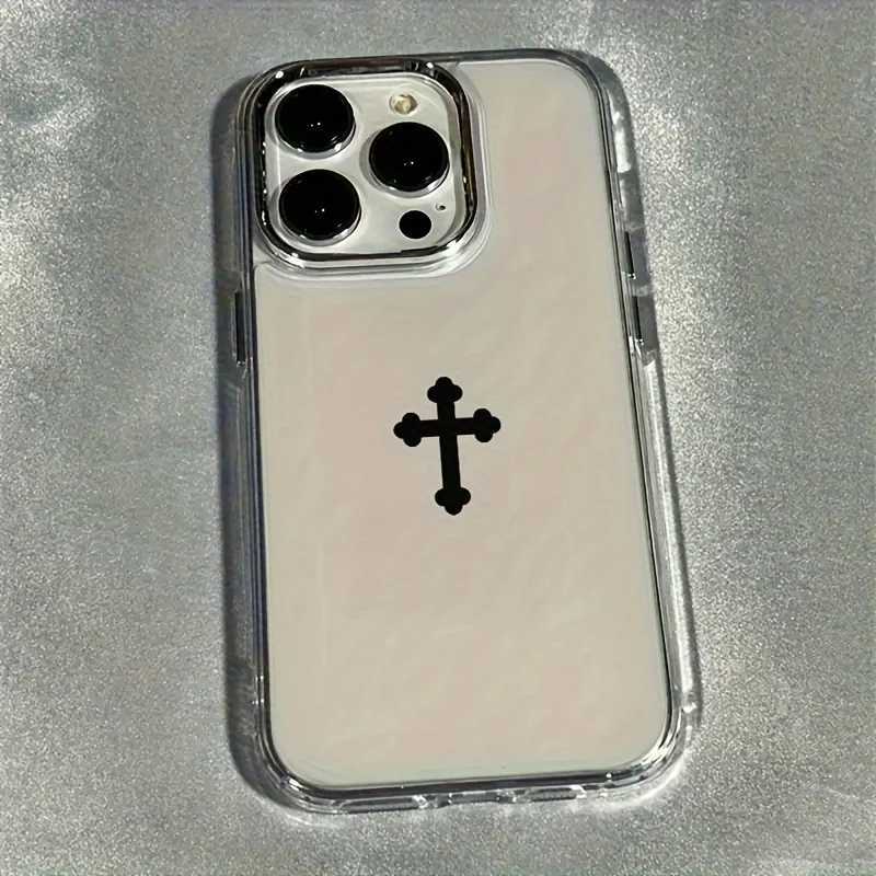 Minimalist Cross Clear Case For iPhone 17 16 15 14 13 12 11 Pro Max Plus | Anti-Drop Shockproof Protective CoverT260305