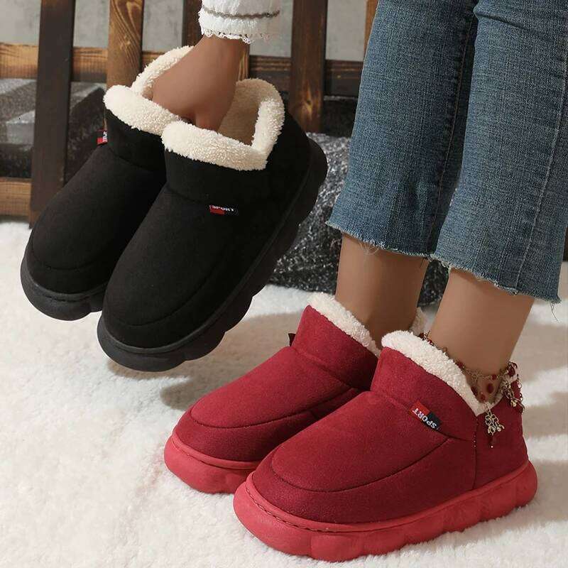 Kidmi Women's Slippers Winter Corduroy Soft Plush Home Cotton for Mens and Womens Warm Anti-slip Shoes