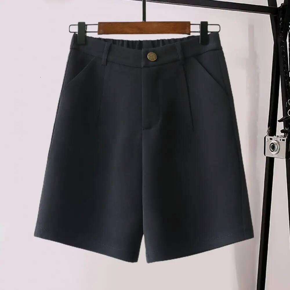 Women Fashion Side Pockets Front Darts Bermuda Shorts Vintage High Waist Zipper Fly Female Short Pants Mujer XJ260305