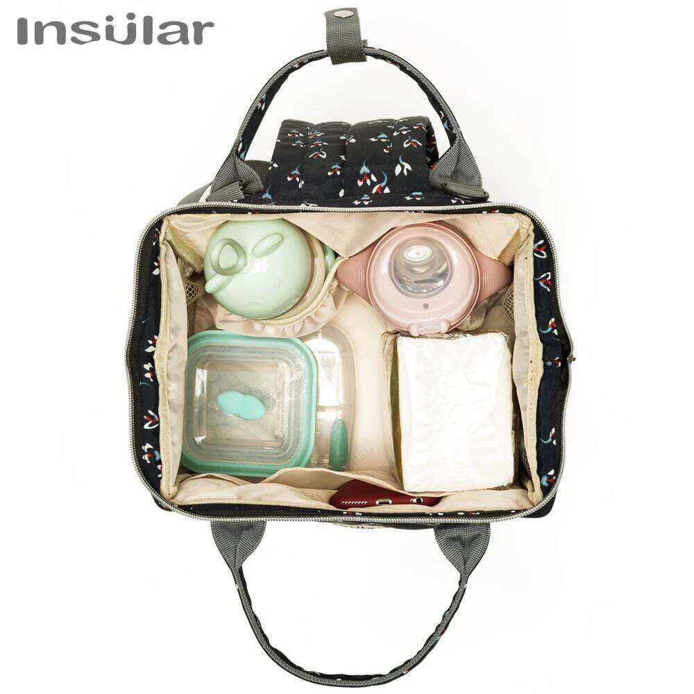 Insular Multifuntion Nappy Stroller Backpack Maternity Mummy Baby Waterproof Diaper Changing Bag Backpacks Z260304