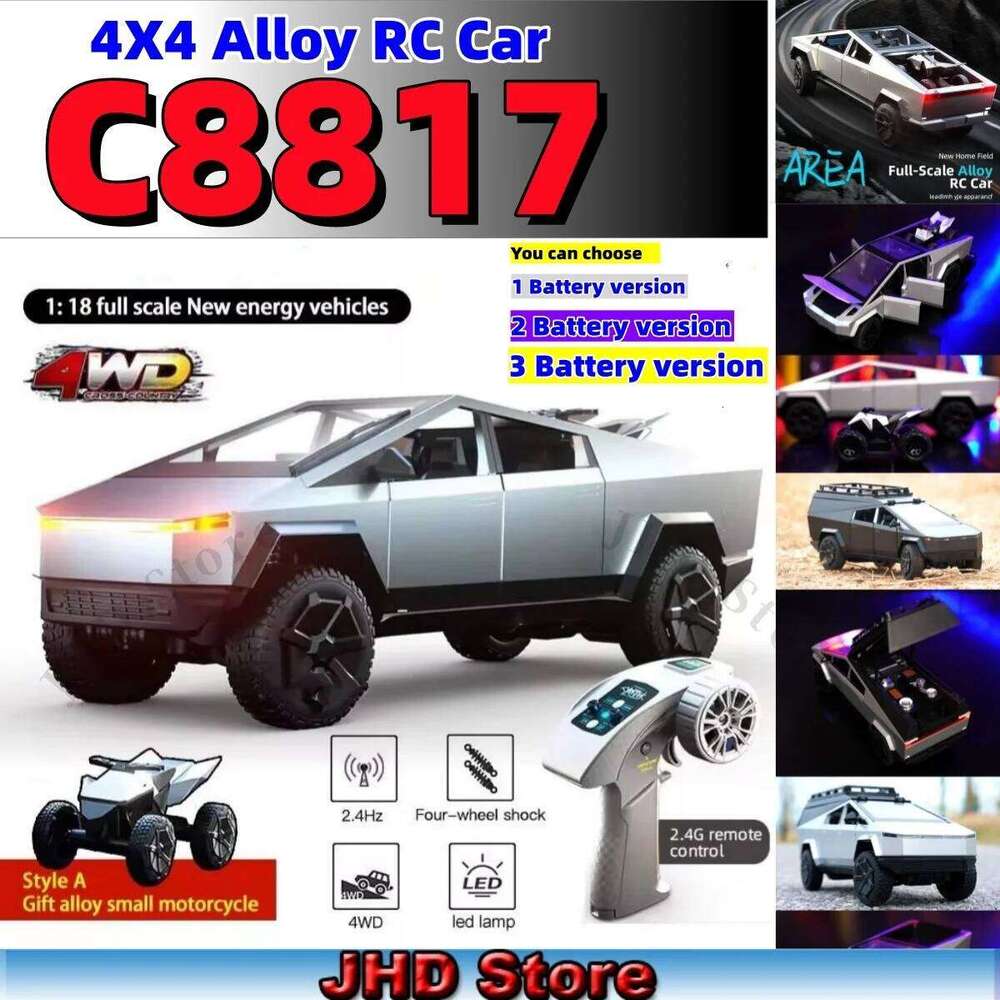 JJRC C8817 Alloy RC Remote Control Simulation Camping Equipment Pickup Truck Model Rc Car 2 or 3 More Battery Choose Z260304