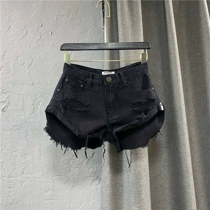 Sexy Low-waisted Denim Shorts New Summer Hole A Wide-leg Pants Ripped Jeans For Women XJ260305