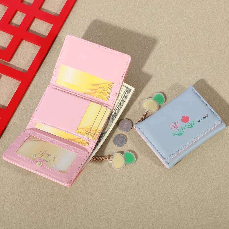2024 New Women's Flower Short Fold Personalized Student Cute Mini Fashion Handheld Zero Wallet C260304