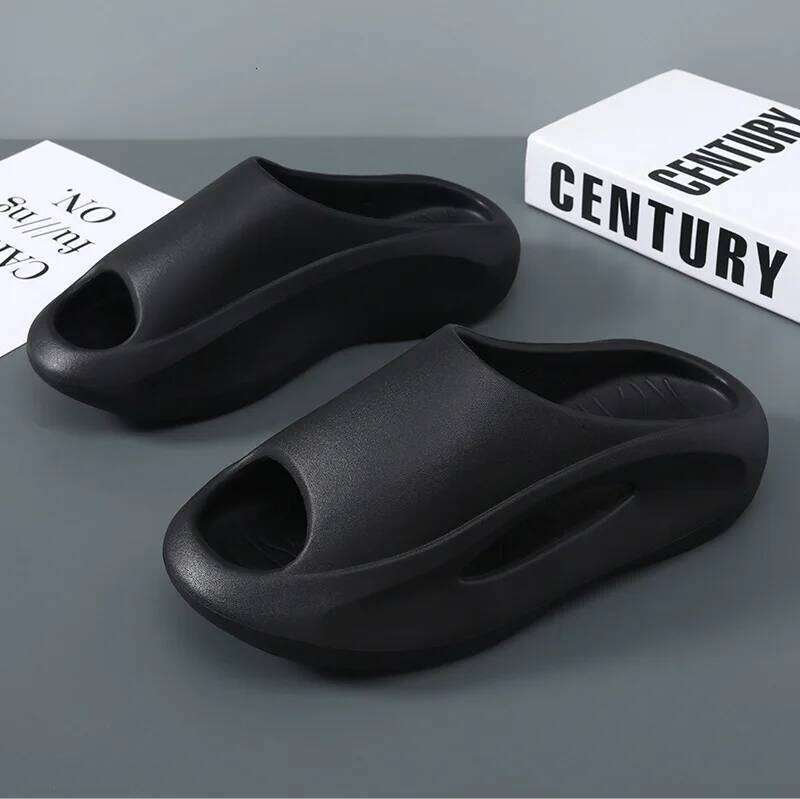 Kidmi Fashion Men Thick Sole Arch Support Slides Summer Outdoor Beach Men's Sneaker Casual Home Soft Slippers