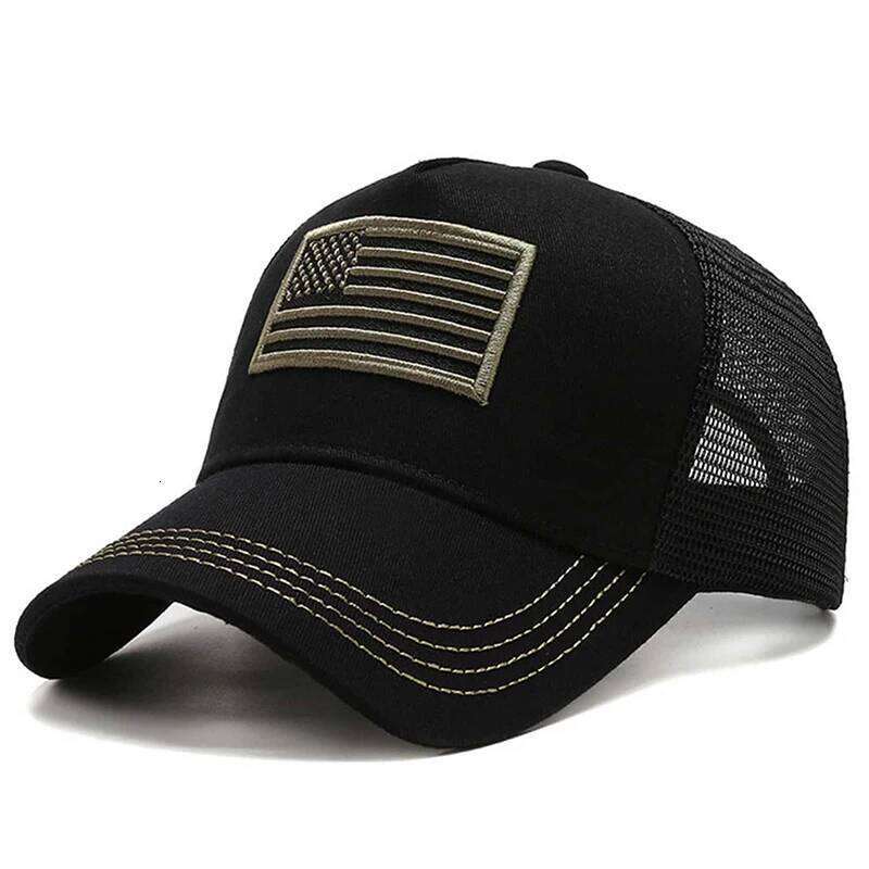 Fashion American Flag Embroidery Baseball Net Caps Spring and Summer Outdoor Adjustable Casual Hats Sunscreen Hat Y260304