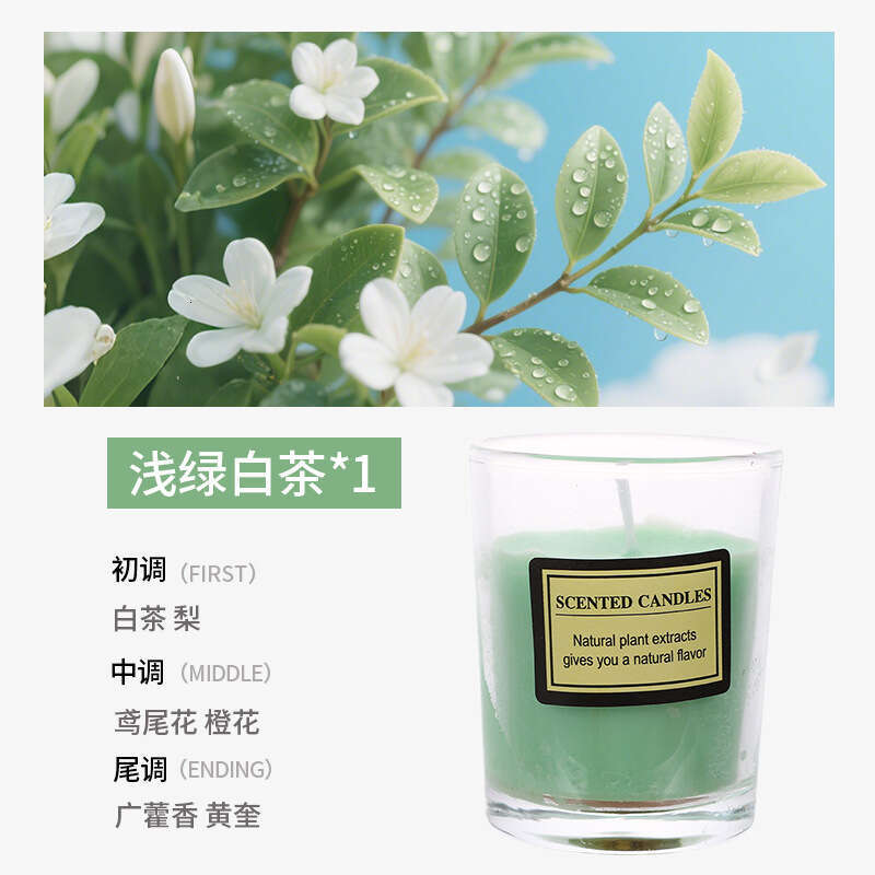 New Creative Gift Glass Handmade Plant Wax Home Fragrance Square Round Cup Aromatherapy Candle W260305