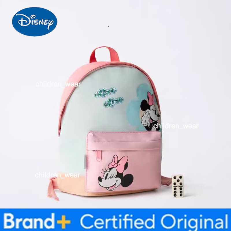 Disney Kindergarten Backpack 2025 New Cartoon Cute Minnie Girls Lightweight Double-Shoulder School Bag H260305