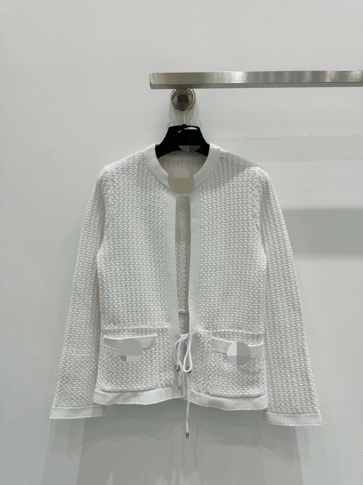 10223 2025 Runway Autumn Brand SAme Style Sweater Long Sleeve Crew Neck White Black Apricot Blue Cardigan Fashion Clothes High Quality Womens qian