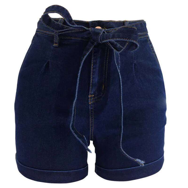 Women's High Waist Comfort Denim - Stretchy Soft Casual Summer Jeans Shorts with Pockets Straight Pants Female XJ260305