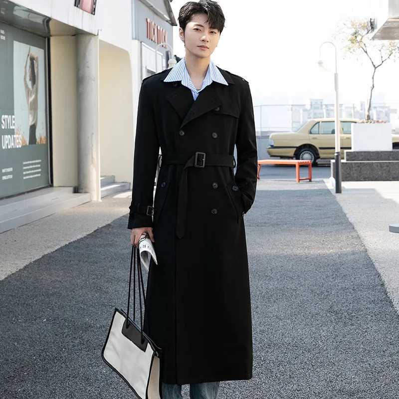 Mens Long Jacket Autumn Trench Coat Daily Smart Casual British Style Double Breasted y Turndown Collar Outwear 260302