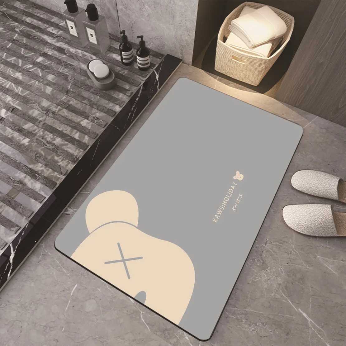Soft Diatom Mud Bathroom Floor Mat Water-Absorbent Quick-Dry Non-Slip Toilet Door MatT260305