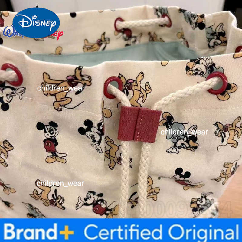 Disney Mickey New Backpack Luxury Brand Fashion Womens Backpack Canvas Large Capacity High Quality Drawstring Cartoon Book Bag H260305