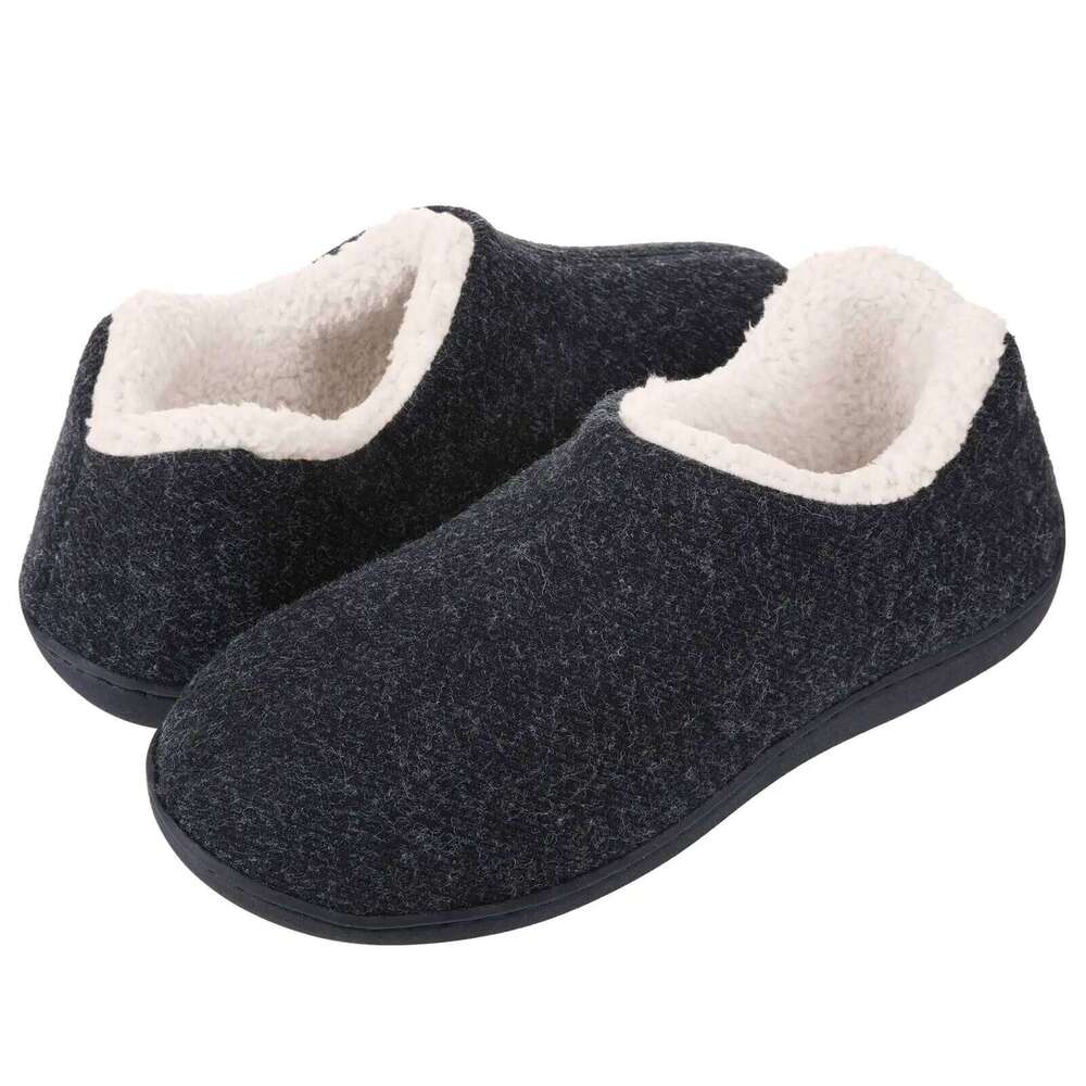 Kidmi Winter For Outdoor New Non-slip Warm Indoor Memory Foam Sole House Slippers Fashion Casual Men Shoes