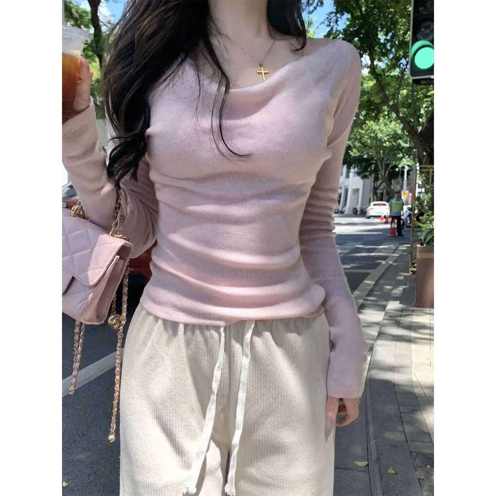 Sueters De Mujer Fashion Slim Knitted Pullovers Long Sleeve V-Neck Knit Sweater Pullover Women Tops Sweaters Q2555 XJ260305