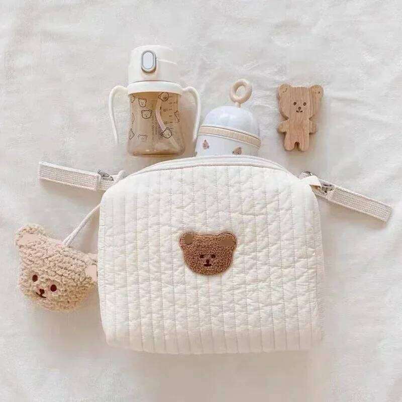 Portable Stroller Nappy Quilted Baby Diaper Caddy Organizer Embroidered Mommy Bags Babies Accessories Changing Bag Storage Z260304