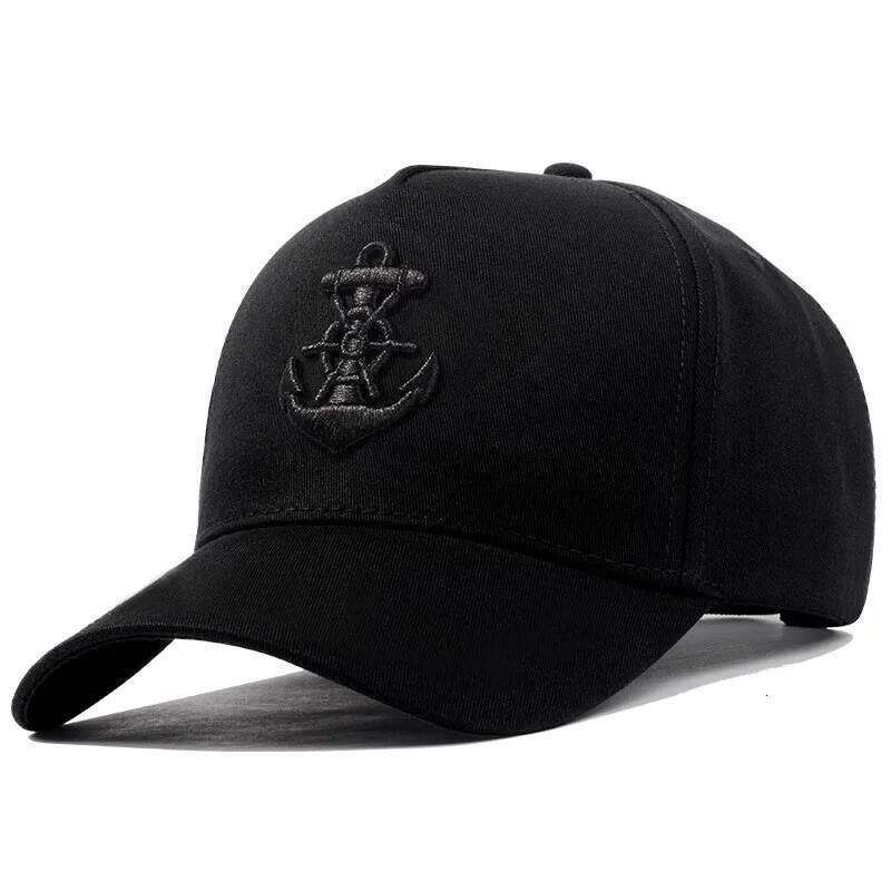 New High Quality Baseball Caps For Men 5 Panel Solid 100% Cotton Anchor Embroidered Sun Visor Snapback Hip Hop Dad Trucker Hats Y260304