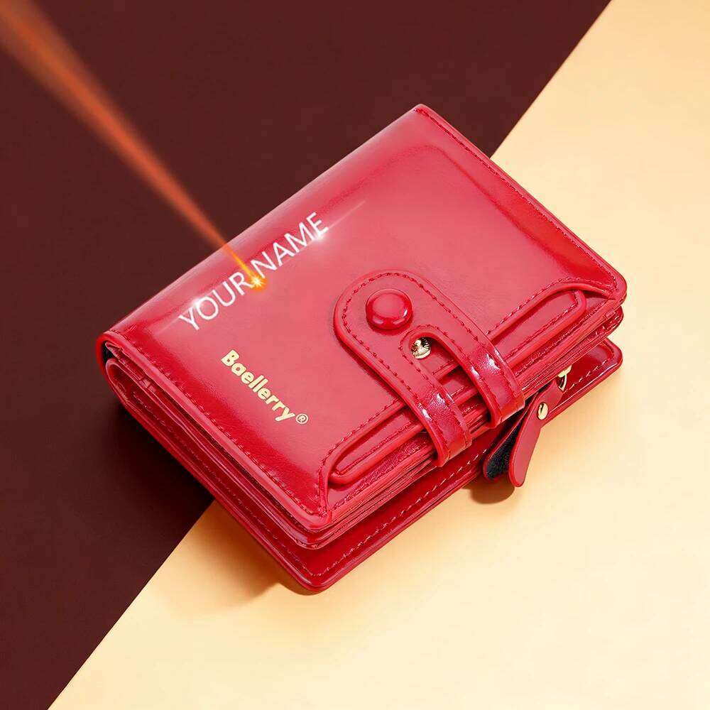 Name Engraving Women Short Wallet High Quality Holder New Fashionable Female Coin Purse Large Capacity Card Clips For Girls C260304