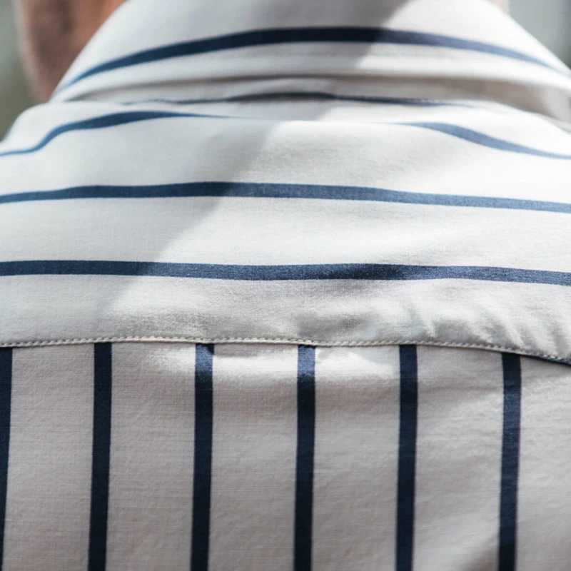 Vintage Long Sleeve Striped Shirts Mens 2026 Spring Casual Turn-down Collar Button-up Shirt Fashionable Men Slim Fit Cardigans M260305