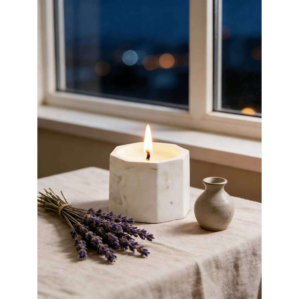 Marble Scented Jar Candle - Smokeless Aromatherapy Home Decor Gift W260304 W260305