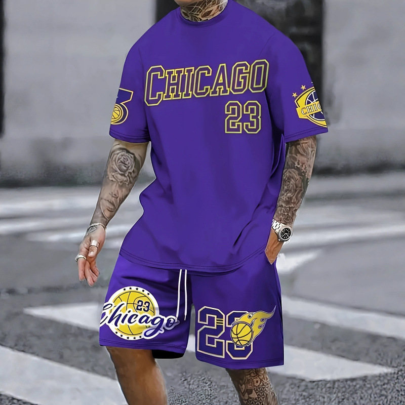 2026 New Designer Luxury Brand Printed T-shirt Outdoor Sports Men's Shorts With Letter Printed Men's Short Sleeves And Shorts Set