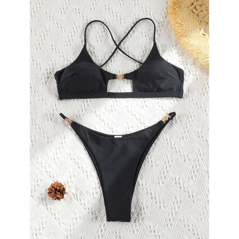 Rinabe Black Bikinis For Women Push Up Sexy Swimsuits Hollow Out Swimwear 2026 Bathing Suits Solid Bikini Set Summer Beachwear Y260303