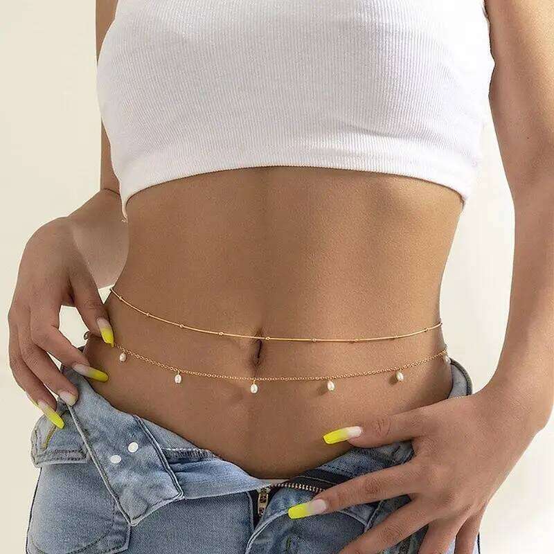 For Women Waterproof 1/2/3 Layers Belly Chains Beach Bikini Waist Body Chain Jewelry Elegance Versatile Acessories S260304