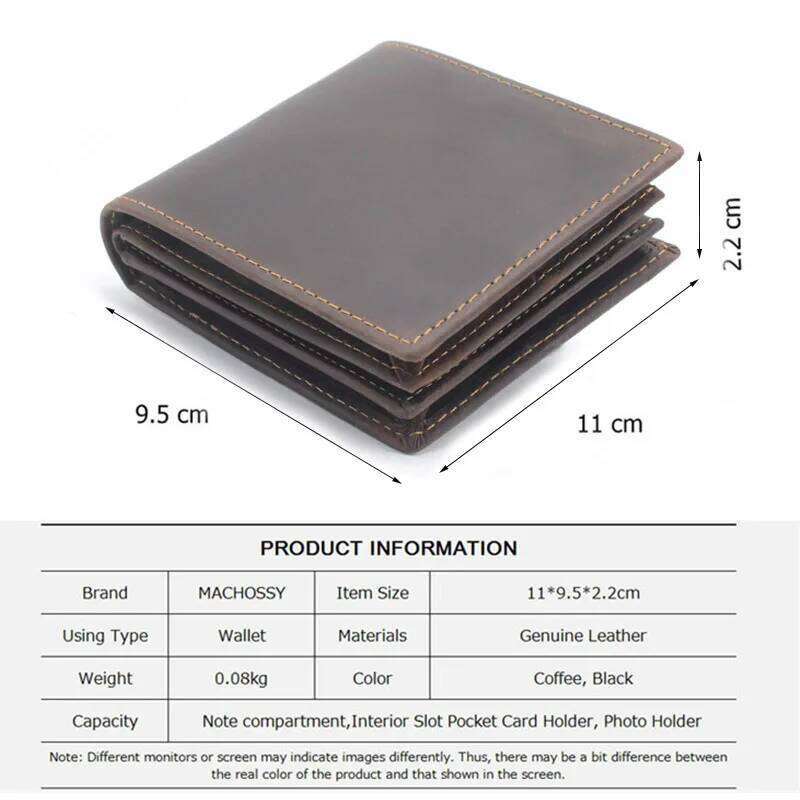 RFID Blocking Men's Oil Wax Skin Man Vintage Cow Genuine Leather Wallet Male Handmade Billfold Coin Purse Short Wallets C260304