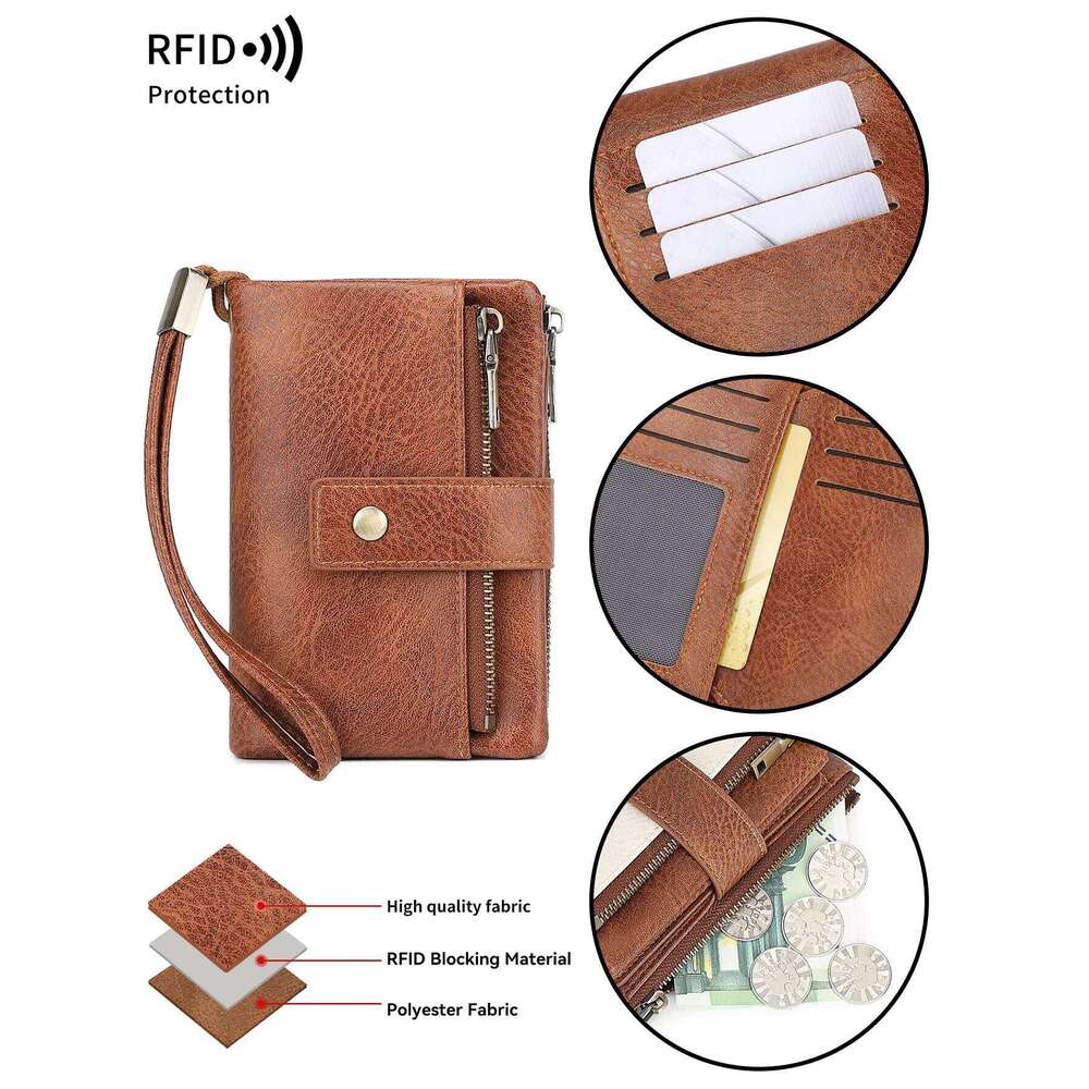 Minimalist Women's Wallet Bifold Clutch BagRFIDAnti-theft Swipe Large Capacity Credit Holder Card HolderPULeather CoinPurse C260304