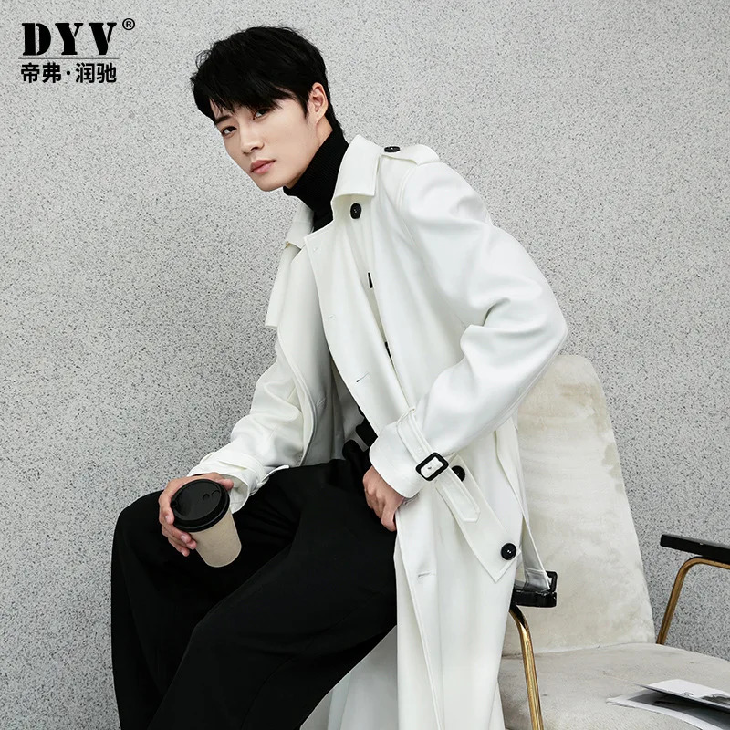 Mens Long Jacket Autumn Trench Coat Daily Smart Casual British Style Double Breasted y Turndown Collar Outwear 260302