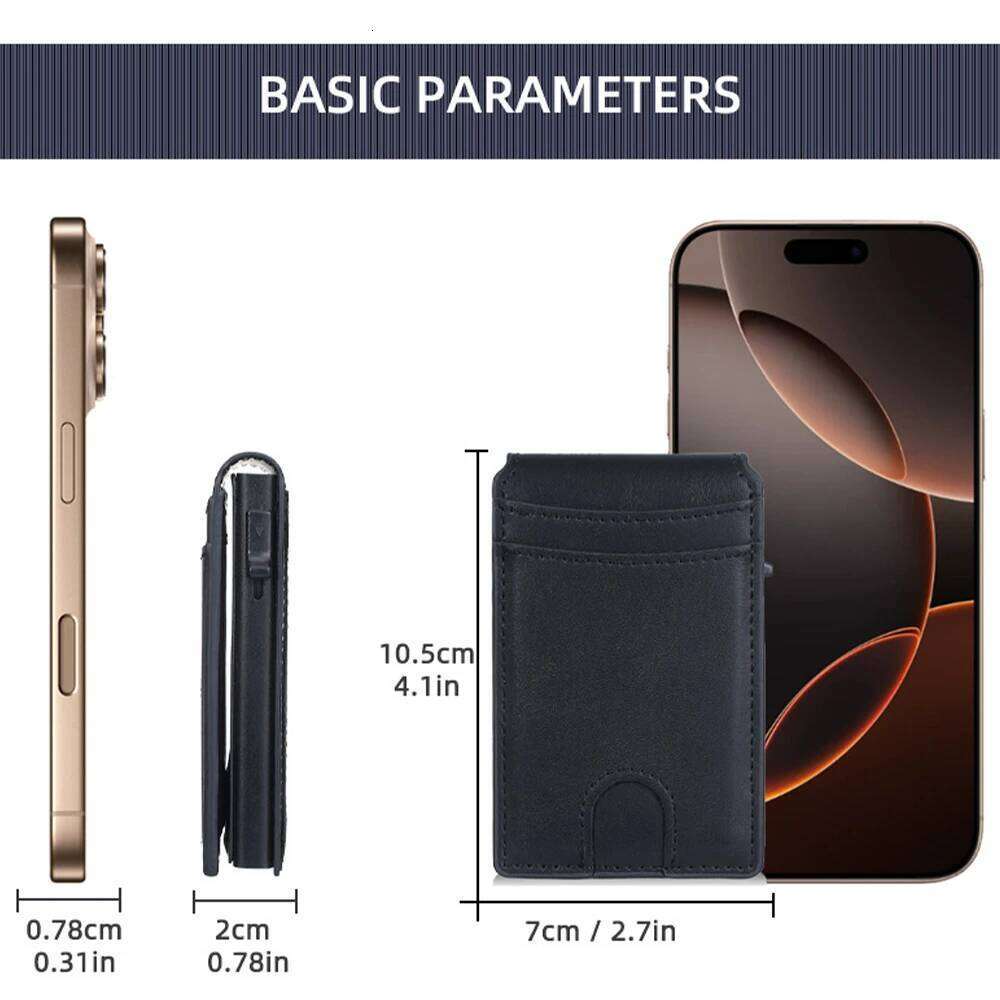 Baellerry Rfid Anti-Degaussing Wallet, Magnetic Pop-Up Card Slot, Ultra-Thin and Portable, Anti-Degaussing, Gift for Father or Boyfriend C260304