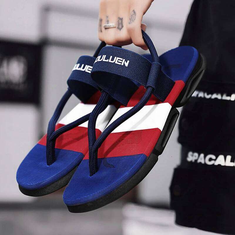 Kidmi New Summer Men Outdoor Beach Flip-flops Fashion Home Flat Soft Non-slip Cloud Sandals