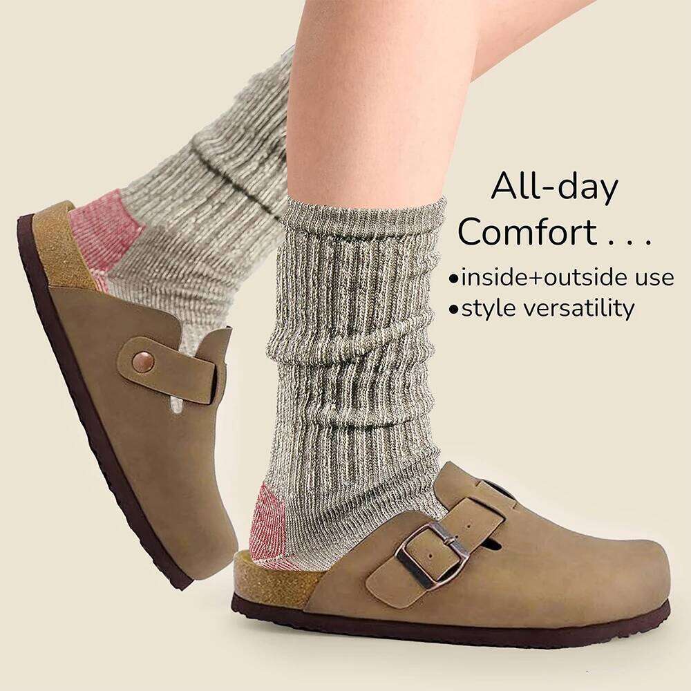 Kidmi Suede for Women Men Clogs Slippers Soft Cork Footbed Leather Mules Comfort Potato with Arch Support Home Shoes