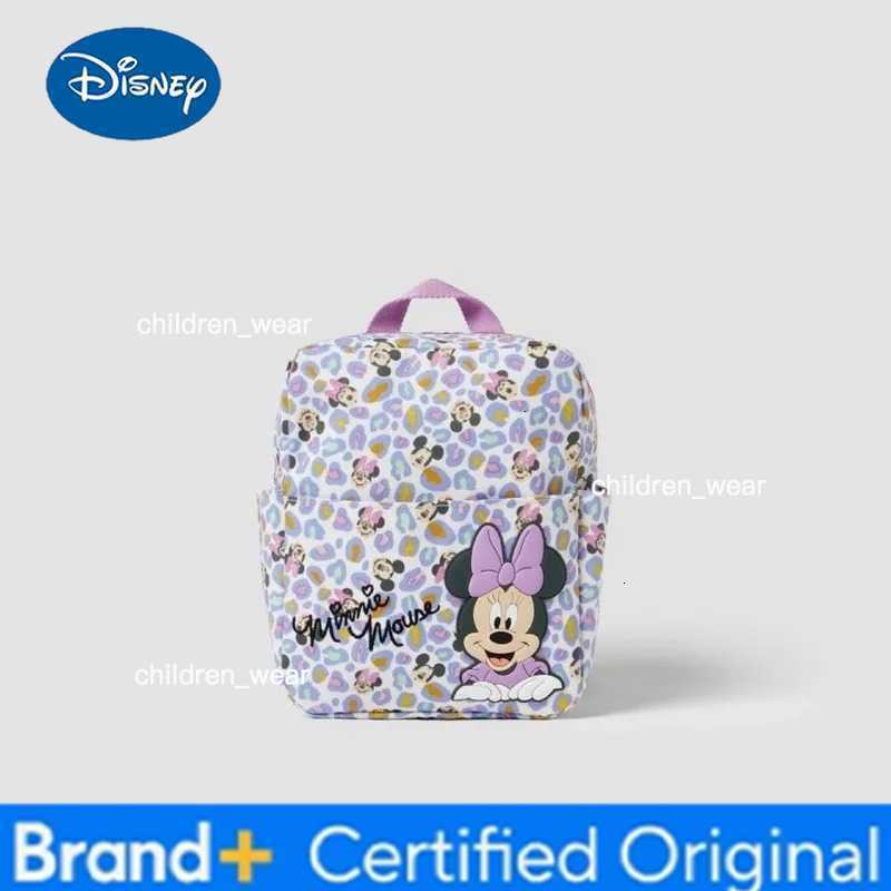 Disney 2025 New Cartoon Minnie Childrens Bag Baby Mickey Mouse Print Boy and Girl Backpack Student School Bag H260305