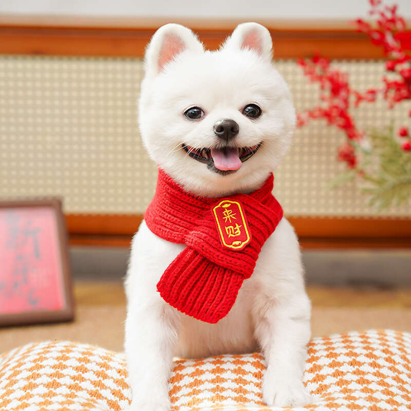 Famous brand New Year Gift for Furry Friends Cat Dog Pet Neck Warmer Knitted Warm Festive Good Meaning Scarf pupakaIK