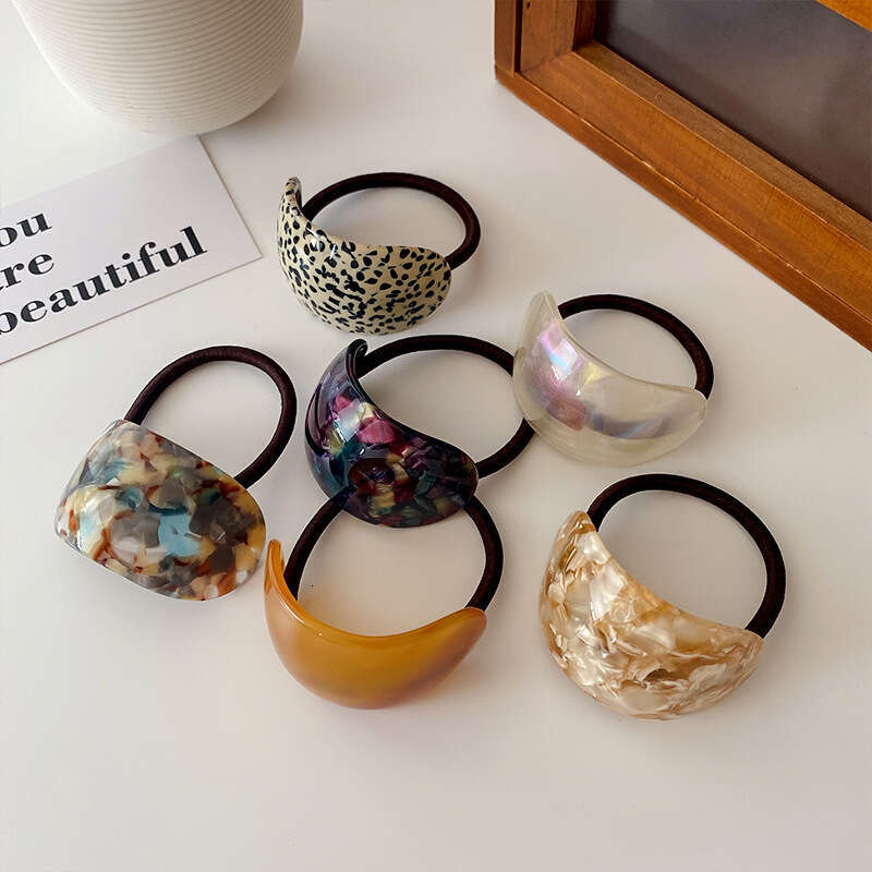 Minimalist Elegant Acetate Korean Style Exquisite Ponytail Curved Rope For Women Bun Tie Hair Band Yuansiqi