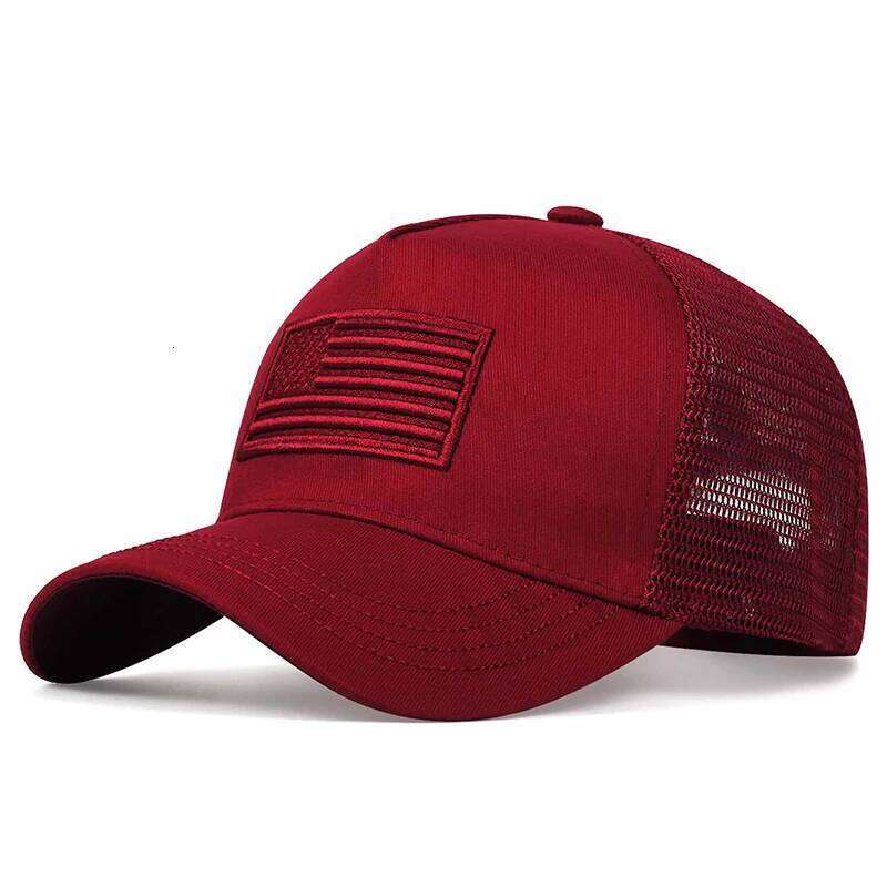 Fashion American Flag Embroidery Baseball Net Caps Spring and Summer Outdoor Adjustable Casual Hats Sunscreen Hat Y260304