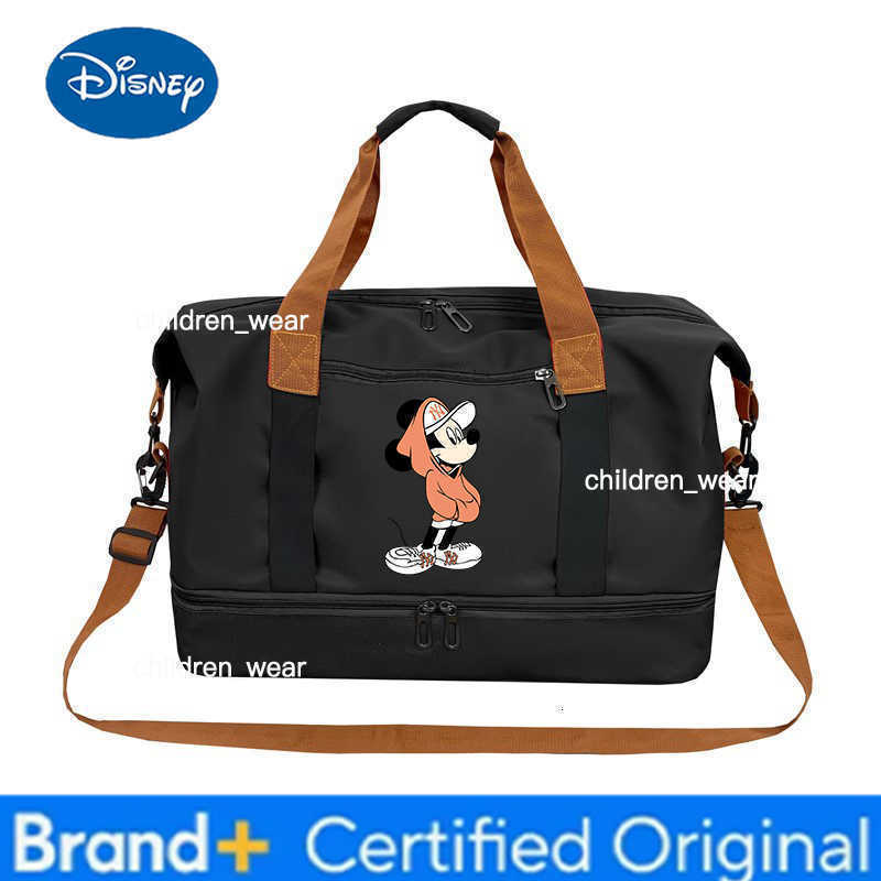 Disney Mickey Travel Bags for Women Large Capacity Mens Sports Bag Waterproof Female Messenger Bag Dry Wet Dropshipping Handbag H260305